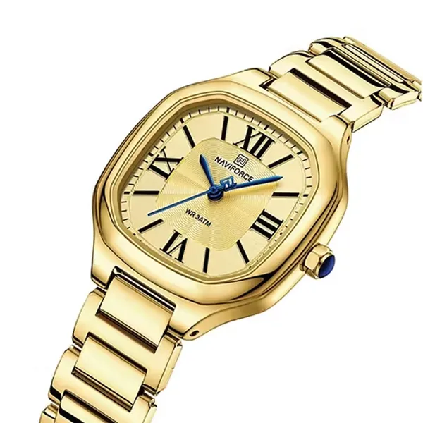 NAVIFORCE NF5042 Waterproof Stainless Steel Women's Watch – Dial Color: Gold, Strap Color: Gold – View 2