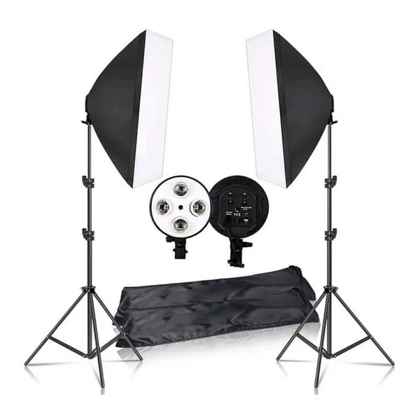 Photography 50x70CM Lighting Four Lamp Softbox Kit With Base Holder – View 1