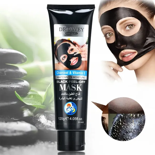 Dr. Davey Charcoal & Vitamin E Peel-Off Black Mask 120g – View 3
