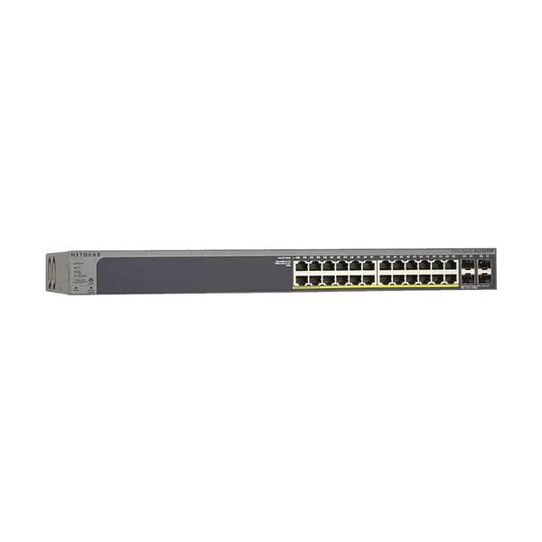 Netgear GS728TP 24 + 4 SFP Port Pro Safe Gigabit PoE Manage Switch – View 1