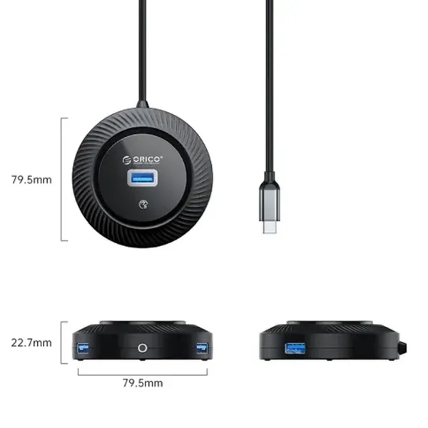 Orico YK5-U3-03 4-Port USB Hub With SD TF Port – View 2