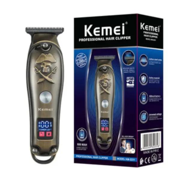 Kemei KM 2231 Full Metal Rechargeable Cordless Trimmer For Men – View 3
