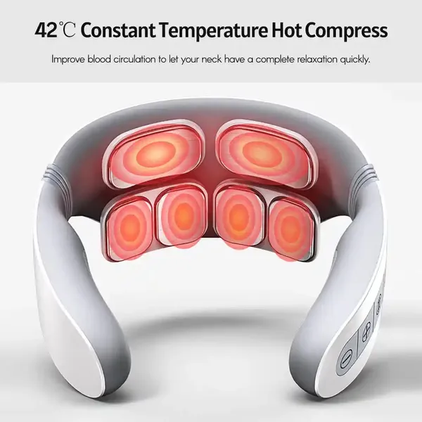 Neck 600 mAh Pain Relief Heating Therapy Massager with Remote Control – View 3