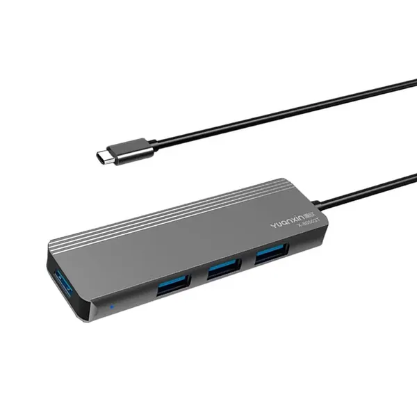Yuanxin X-80503T Type-C Male to Quad USB Female Hub – View 2