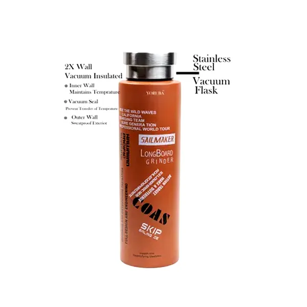 Sport High-quality Stainless Steel Water Bottle 500 ml – Capacity: 500 ml, Color: Brown – View 3