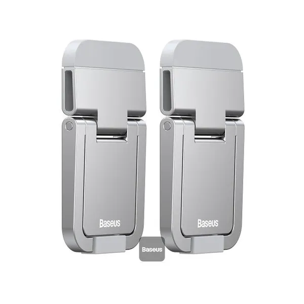 Baseus Slim Laptop Kickstand 2pcs Premium Metal Folding Portable Laptop Stand – Color: Silver – View 1