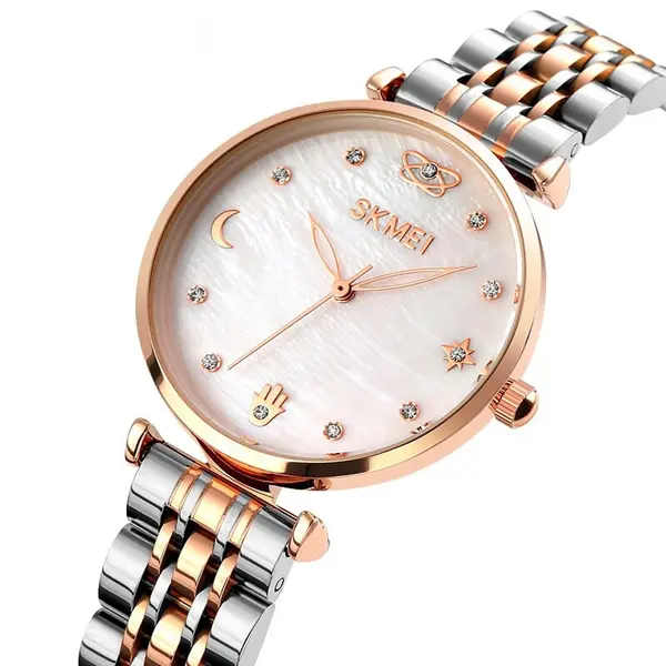 Skmei 1800 Quartz Stainless Steel Women’s Watch – Dial Color: Brown, Strap Color:  Brown  – View 2