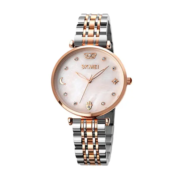 Skmei 1800 Quartz Stainless Steel Women’s Watch – Dial Color: Brown, Strap Color:  Brown  – View 1