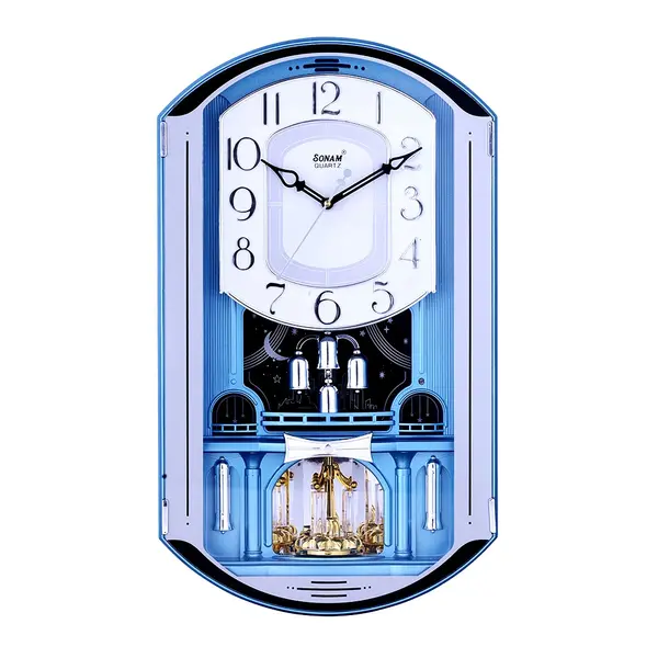 Sonam 7747 SST Accurate Timekeeping Multicolor Wall Clock – Color: Blue – View 1