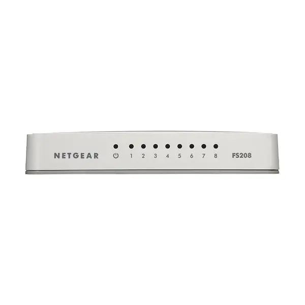 Netgear FS208 8 Port Fast Ethernet Unmanaged Switch – View 1