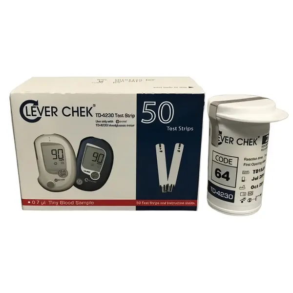 Clever Chek TD-4230 Test Strip for Blood Sugar Monitoring – View 1
