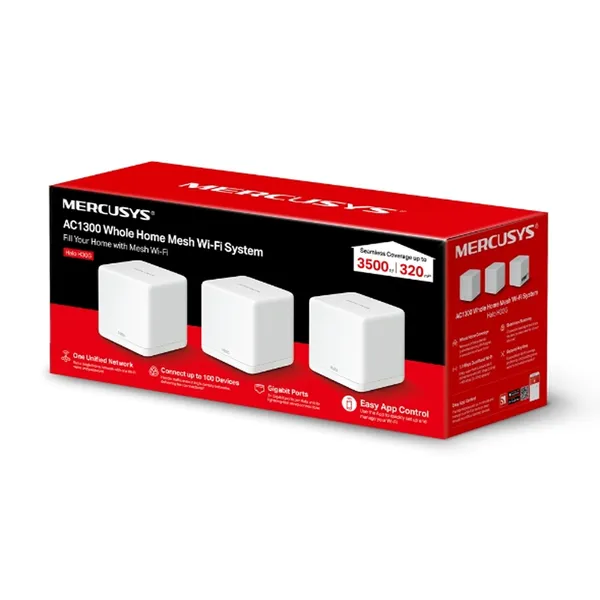 Mercusys Halo H30G AC1300 Dual Band Gigabit Mesh Router 3 Pack – View 3