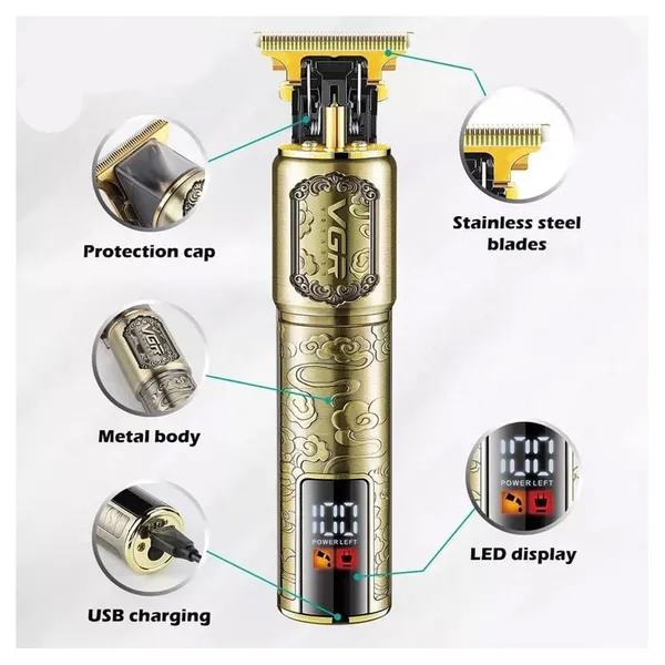 VGR V-073 Professional Hair Trimmer with LED Display for Men – View 5