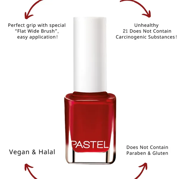 Pastel 37 Full Color Nail Enamel Red Nail Polish – View 4