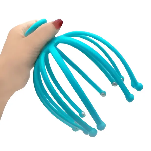 Non-Electric Head & Neck Stress Relief Claw Massager – Color: Blue – View 2