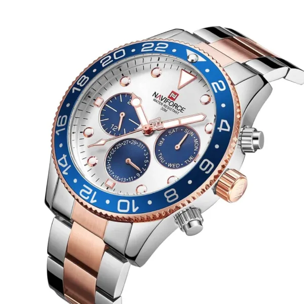 NAVIFORCE 9147 Fashion Full Steel Waterproof Casual Quartz Men's Watch – Dial Color: Multicolor, Strap Color: Multicolor – View 2