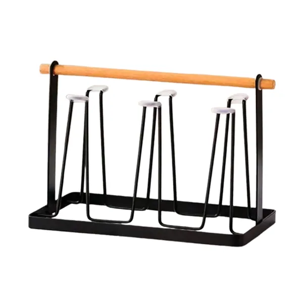 Stainless Steel 6 Glass Holder Mug Stand Rack – View 1