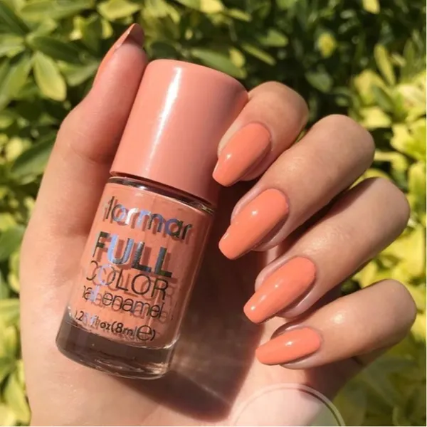 Flormar Full Color Nail Enamel FC45 Peach Sparkles Nail Polish – View 4