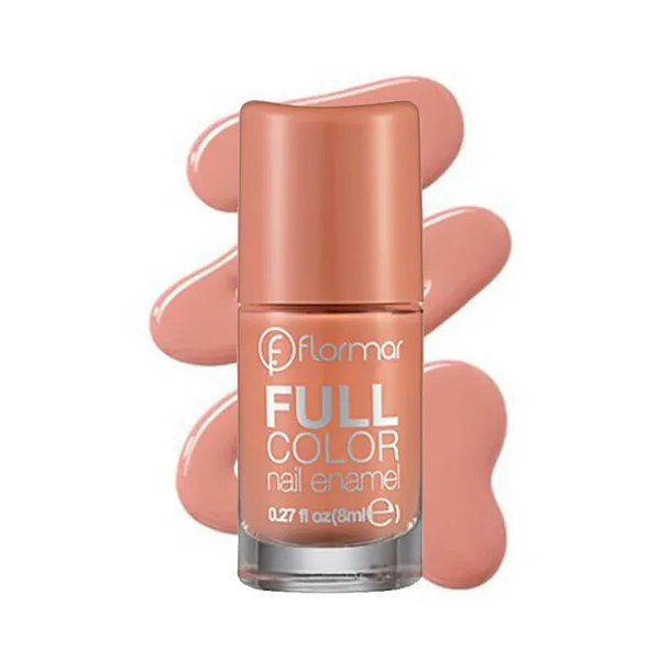 Flormar Full Color Nail Enamel FC45 Peach Sparkles Nail Polish – View 1