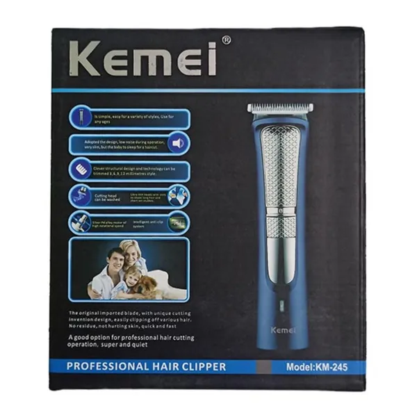 Kemei KM-245 Professional Hair Clipper Trimmer For Men – Color: Blue – View 4