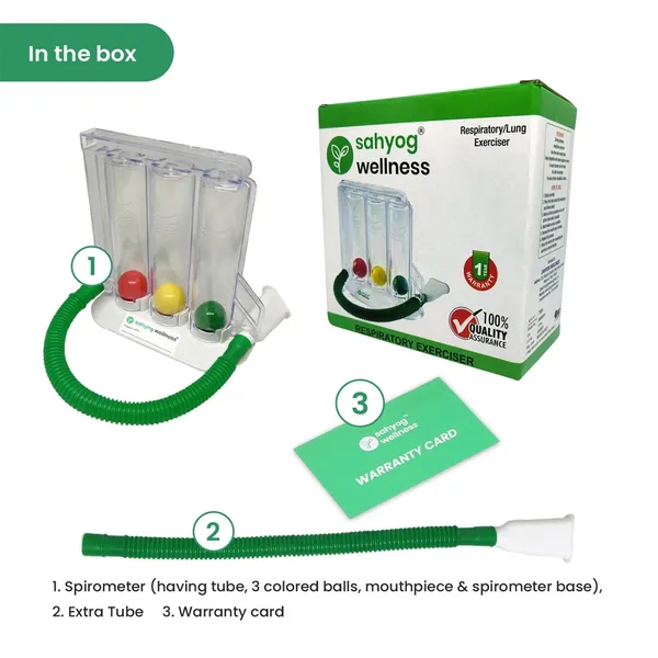 3-Ball Deep Breathing Exerciser Lung Deep Breath Trainer Incentive – Color: Green – View 3