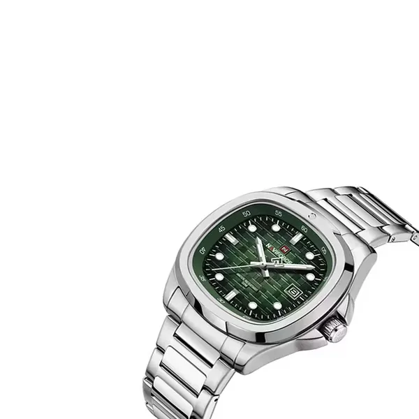 Naviforce 9240 High Quality Stainless Steel Waterproof Men's Watch – Dial Color: Green, Strap Color: Silver – View 2