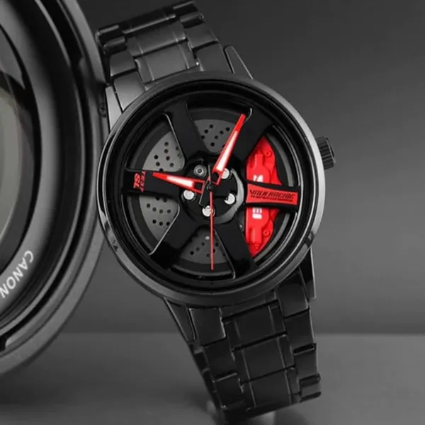 SKMEI 1990 Model-A Rolling Dial Analog Men's Watch – Dial Color: Red, Strap Color: Black – View 4