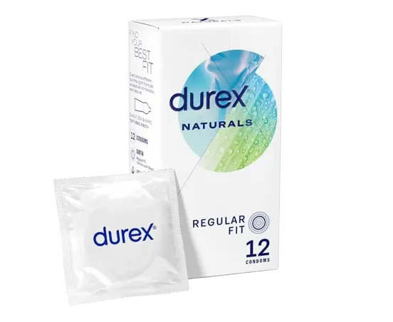 Durex Naturals Regular Fit Thin Condoms with Extra Lubrication - 12Pcs Pack (UK) – View 1