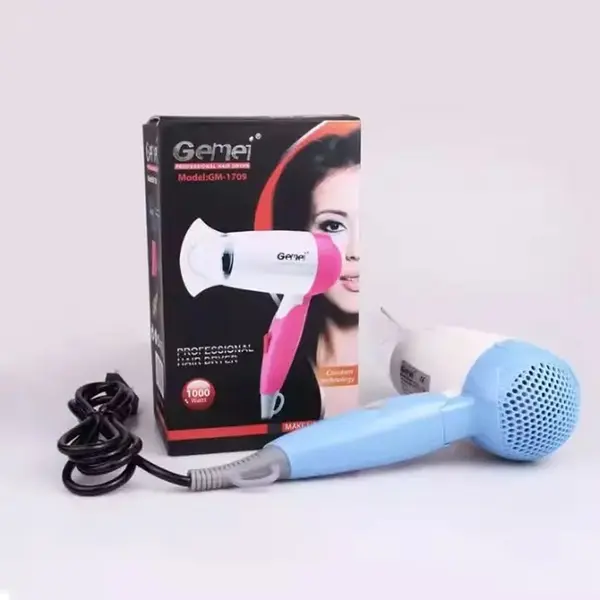 Gemei GM-1709 Foldable Professional Hair Dryer 1000W – Color: White – View 3