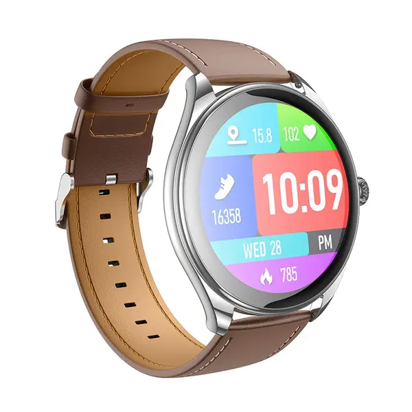 Hoco Y22 AMOLED Bluetooth Calling Smart Watch – Color: Silver – View 1