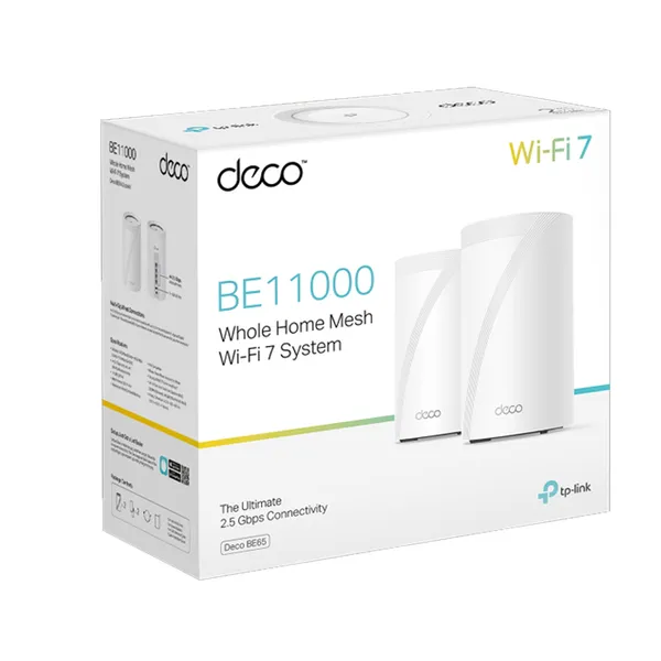 TP-Link Deco BE65 BE11000 Tri-Band WiFi 7 Mesh Router 2-Pack – View 3