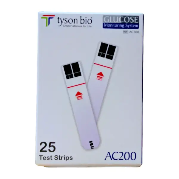 Tyson Bio AC200 Sensitive Blood Glucose Strips Pack – View 1