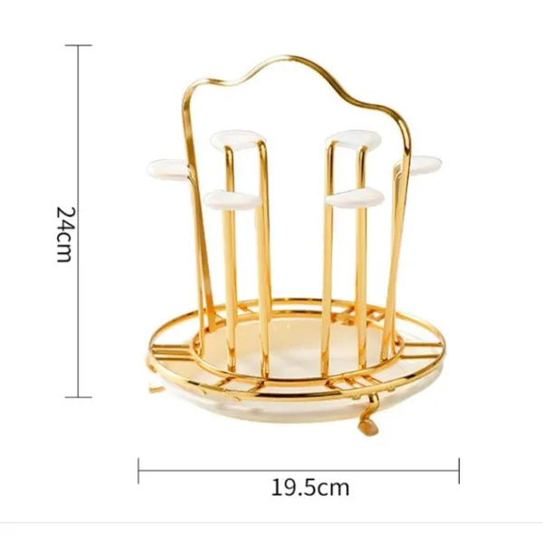 Circular Light Luxury Cup Stand Upside Down Water Cup Drying Rack Holder – View 3