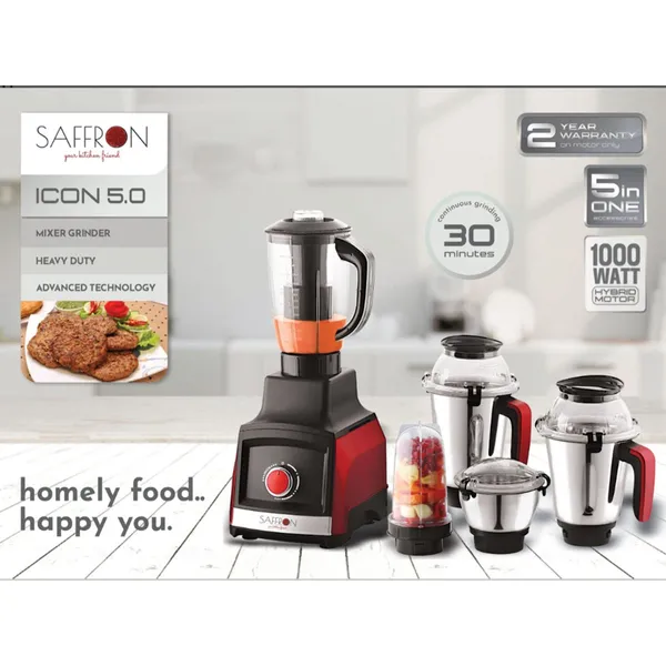 Saffron Icon 5.0 1000-Watt 5 Jars 3-in-1 Blender with Juicer – View 2