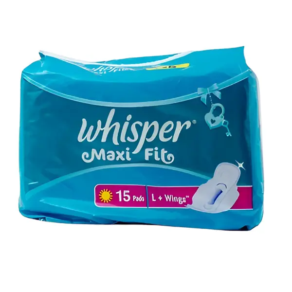 Whisper Maxi Fit Large Wings Sanitary Pads – Pack Of: 15 pcs – View 1
