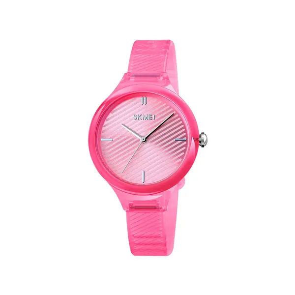 Skmei 1714 Multi-Color Fashion Women Wrist Watch – Dial Color: Pink, Strap Color: Pink – View 1