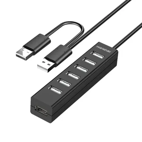 Yuanxin YXH-19 Y Cable 7 Port USB 2.0 Hub With Power Adapter – View 1