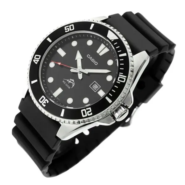 Casio MDV106B-1A1VCF Duro Submariner Marlin Anti-reverse Bezel Chronograph Diver's Quartz Watch – Dial Color: Black, Strap Color: Black – View 3
