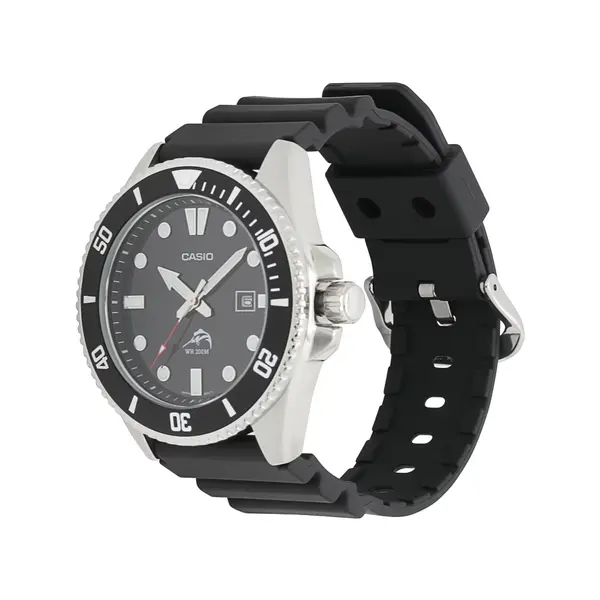 Casio MDV106B-1A1VCF Duro Submariner Marlin Anti-reverse Bezel Chronograph Diver's Quartz Watch – Dial Color: Black, Strap Color: Black – View 4