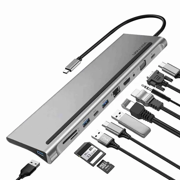 VENTION THOHAH Multi-function 10-in-1 USB-C Docking Station – View 3