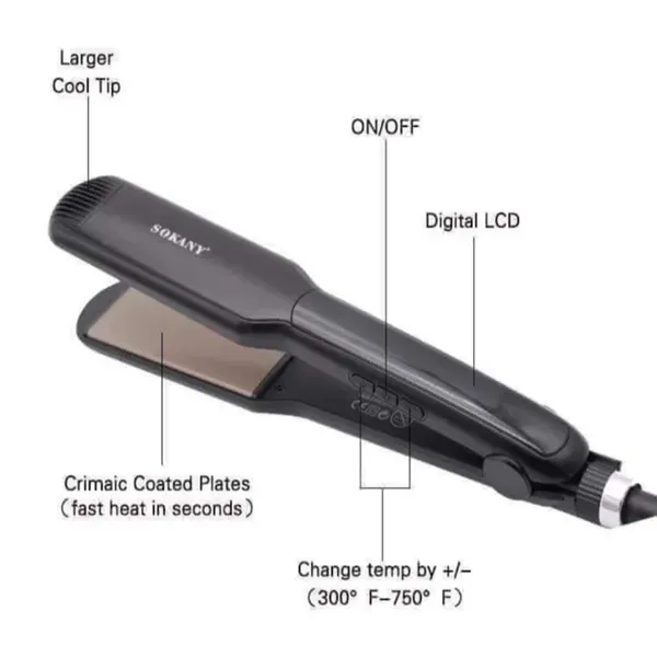 Sokany Hair Iron 750F Professional Hair Straightening Iron – View 4
