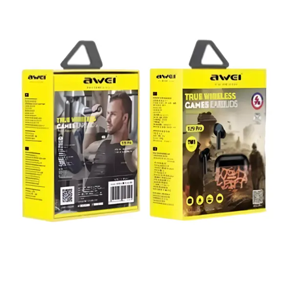 Awei T29 Pro RGB Gaming Control Bluetooth Touch Earbuds – Color: Yellow – View 2