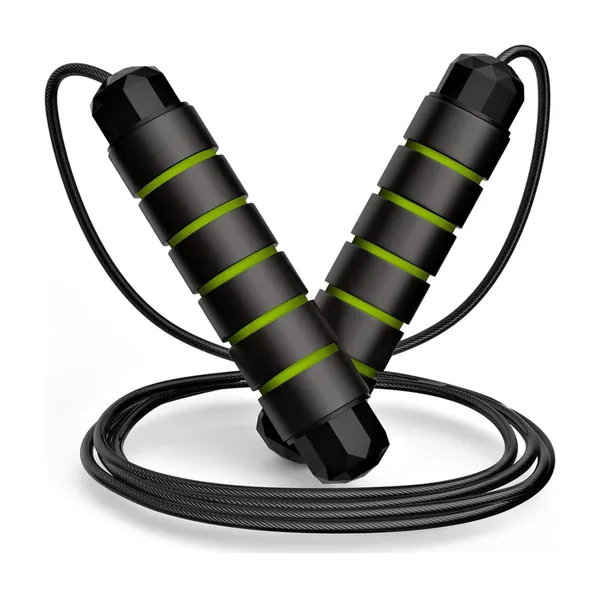 Tangle-Free Rapid Speed Durable & Adjustable Skipping Rope – Color: Green – View 3
