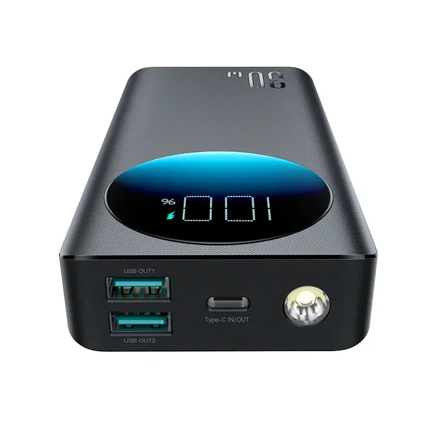 JOYROOM JR-PBF02 Digital Display And Built In Flashlight 30W Power Bank – View 2