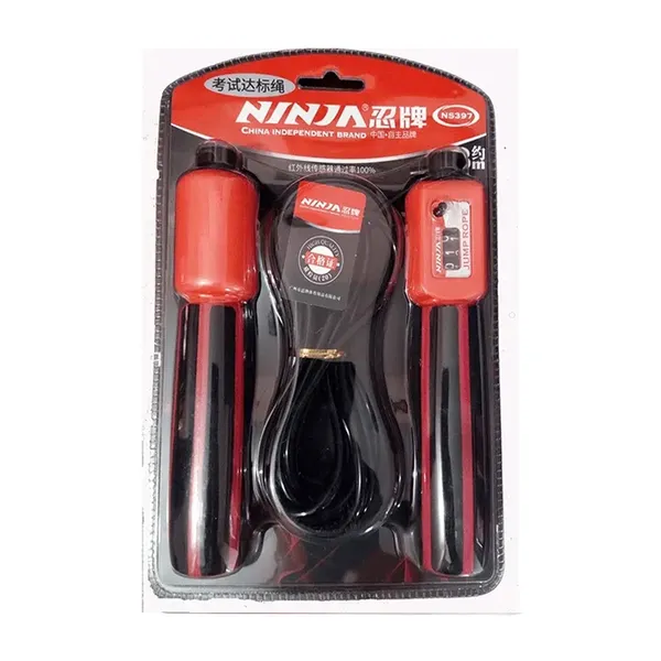 Ninja NS397 High-performance Counting Skipping Rope – Color: Red – View 2