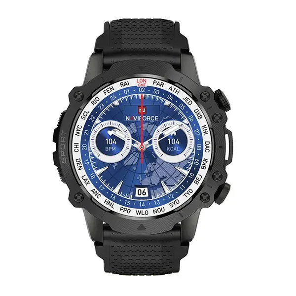 NAVIFORCE NT10 Bluetooth Calling High-Performance Smart Watch – Dial Color: Black, Strap Color: Black – View 1