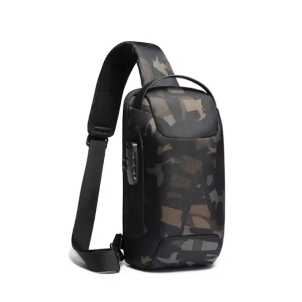 Bange 22085 Anti-theft Water Resist High Density Fabric Cross body Chest Bag – Color: Green – View 1