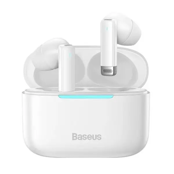 Baseus Bowie E9 TWS Wireless Bluetooth Earbuds – Color: White – View 1