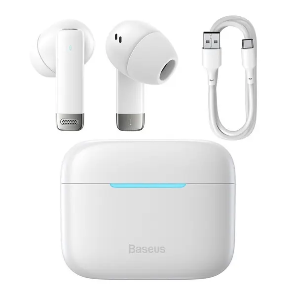 Baseus Bowie E9 TWS Wireless Bluetooth Earbuds – Color: White – View 3