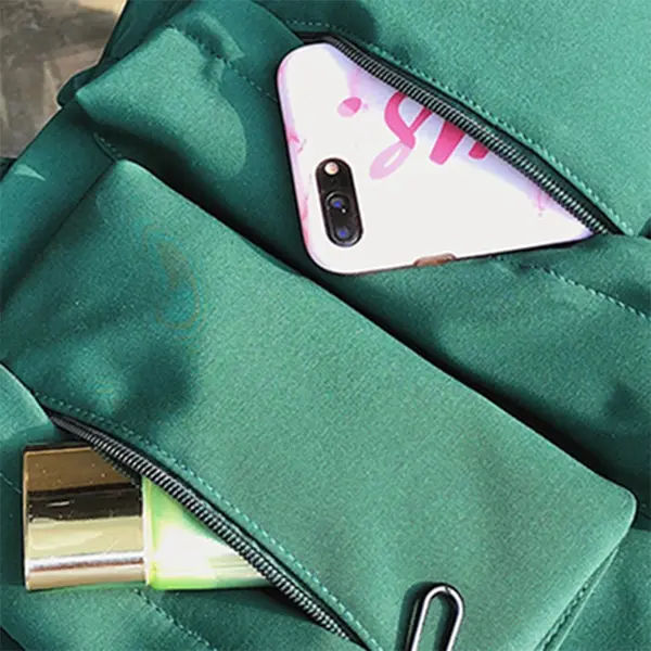 Korean Style Multiple Pockets for Organization Backpack - Deep Green – View 5